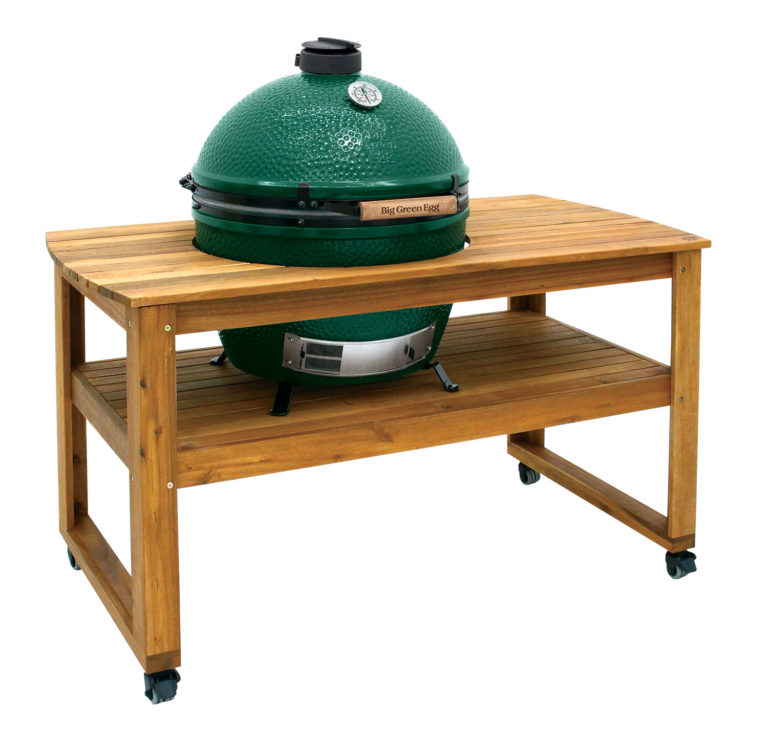XLarge EGG on Solid Acacia Hardwood Table With Casters