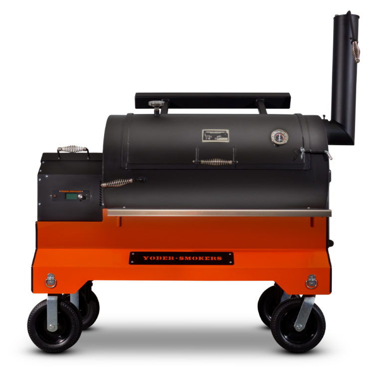 Yoder Smokers YS1500S Competition Pellet Grill - Orange Cart