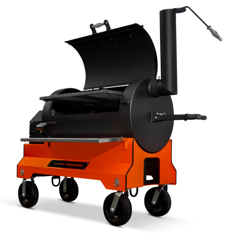 Yoder Smokers YS1500S Competition Pellet Grill - Orange Cart