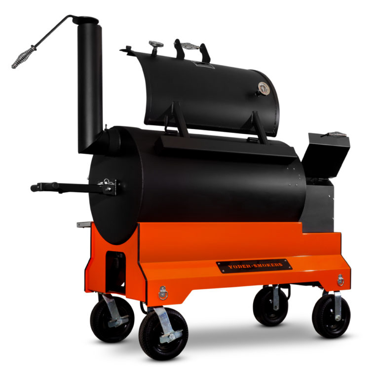 Yoder Smokers YS1500S Competition Pellet Grill - Orange Cart