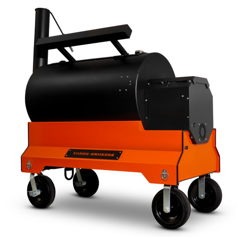 Yoder Smokers YS1500S Competition Pellet Grill - Orange Cart