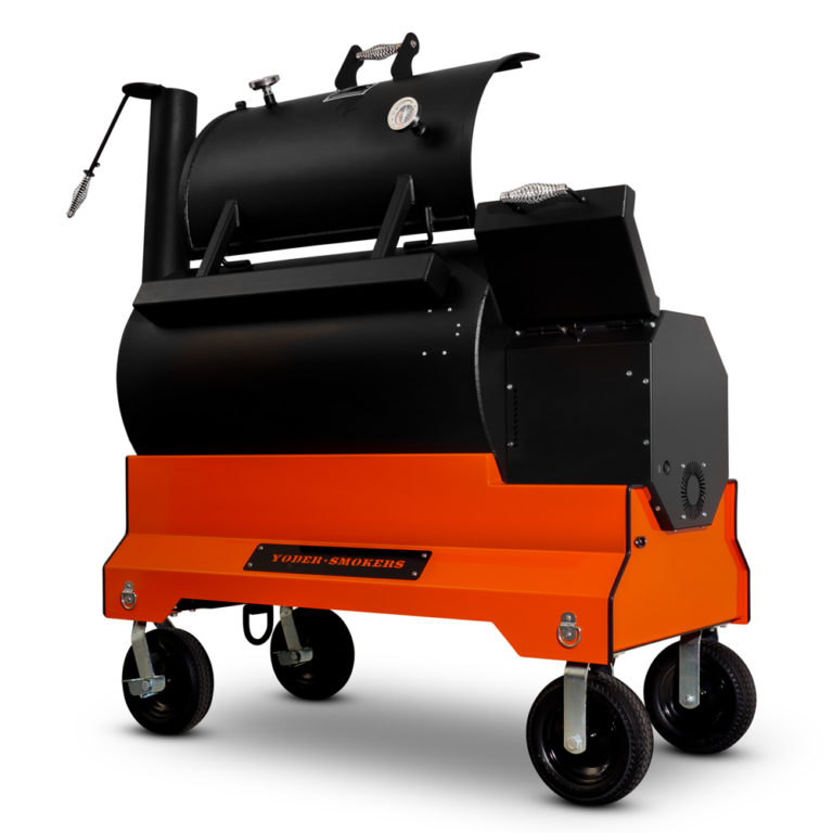 Yoder Smokers YS1500S Competition Pellet Grill - Orange Cart