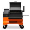 Yoder Smokers YS640S Competition Pellet Grill With Stainless Steel Shelves - Orange Cart