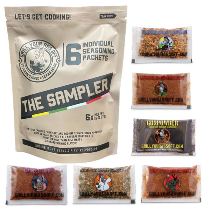 Grill Your Ass Off - The Sampler (6-Pack of Seasonings & Spices)