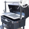 Optional Half Seafood Grate, Half Griddle, and Hinged Lid With Thermometer on Meadow Creek SM48 Santa Maria Grill