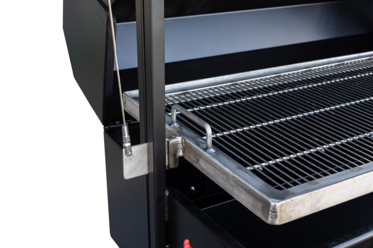 Grate Sliding Slot on Meadow Creek SM48 Santa Maria Grill With Optional Hinged Lid With Thermometer