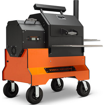 Yoder Smokers YS480S Competition Pellet Grill - Orange Cart
